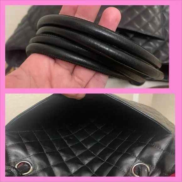 ❤️TRADED❤️Chanel Black cambon shopper tote pink silver dyed painted - Picture 4 of 13